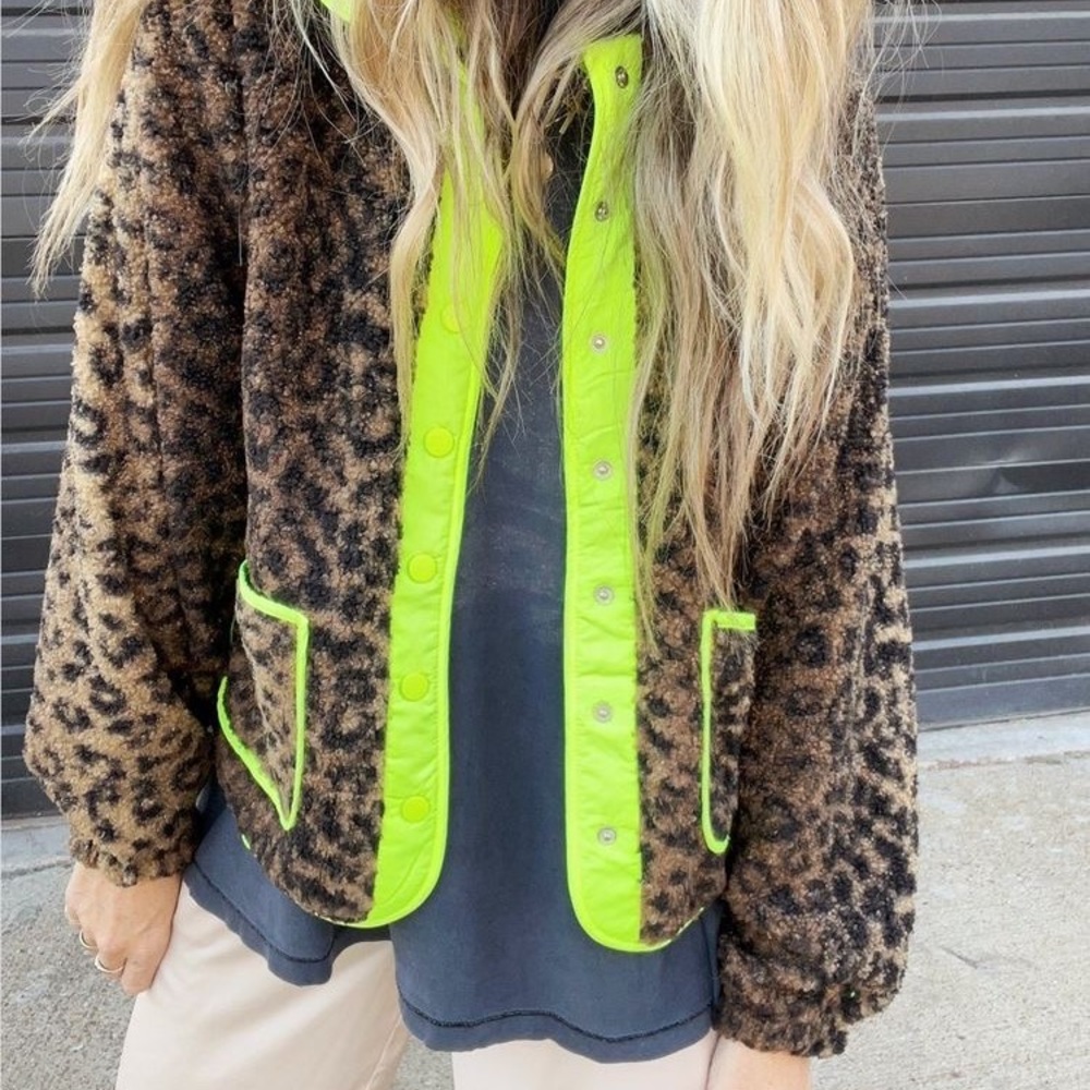 Leopard / Neon jacket (Medium) Ascot and Hart